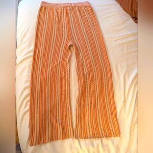 House Of Harlow 1960 Orange Sherbet Cream Gold Striped Pants L
